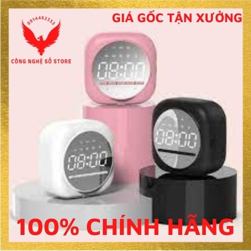 (Hàng có sẵn) Loa Bluetooth Đài FM Tích Hợp Đồng Hồ Báo Đài FM Màn Hình Tráng Gương hót 2020