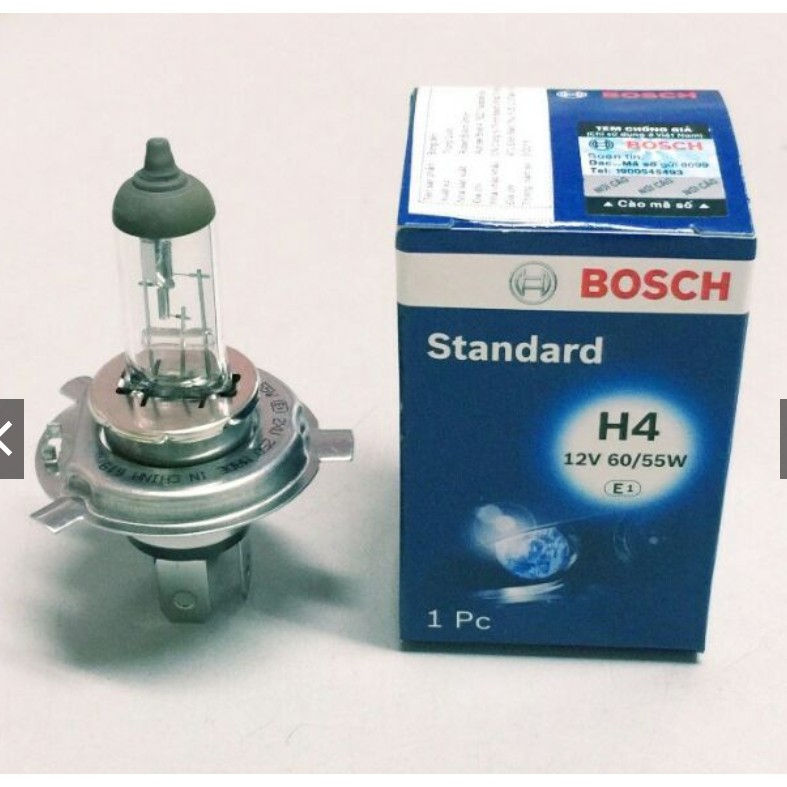 Bóng đèn H4 Bosch 12V 60/55W ánh sáng vàng tiêu chuẩn