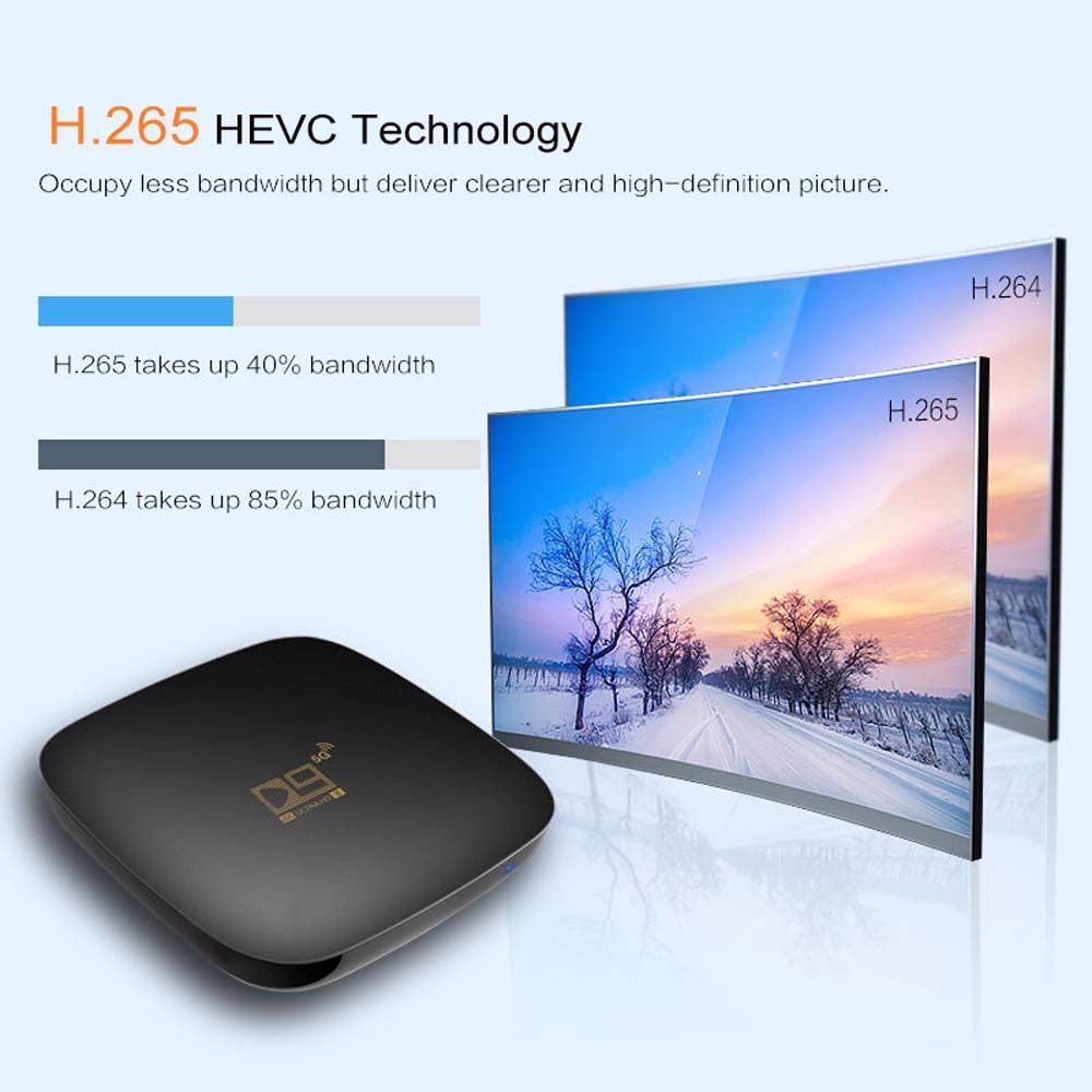 TV Box 4K D9 2.4G 5G WIFI Bluetooth 4.1 Android 10.0 2GB 16GB và phụ kiện