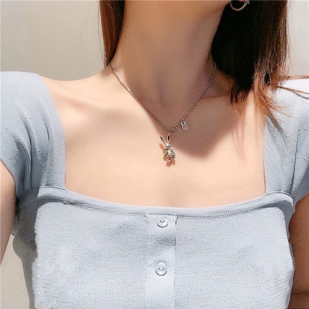 Vòng Cổ Choker Mặt Hình Gấu / Thỏ Phong Cách Hàn Quốc