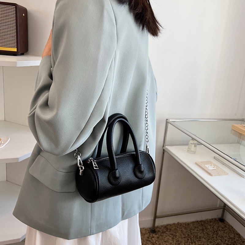 Túi Đeo Chéo Hình Trụ Màu Sắc Đơn Giản Phong Cách Hàn Quốc Thời Trang