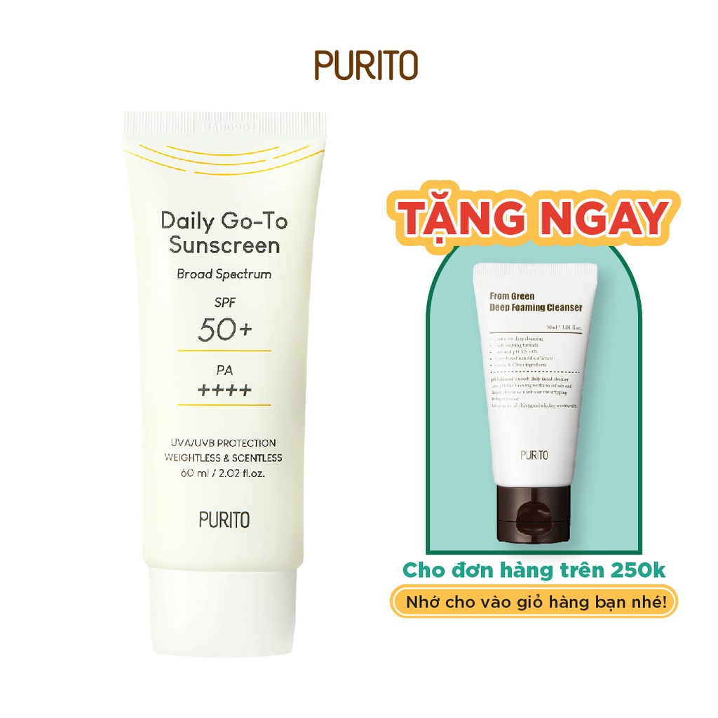 Kem chống nắng dạng lai PURITO Daily Go-to Sunscreen 60ml