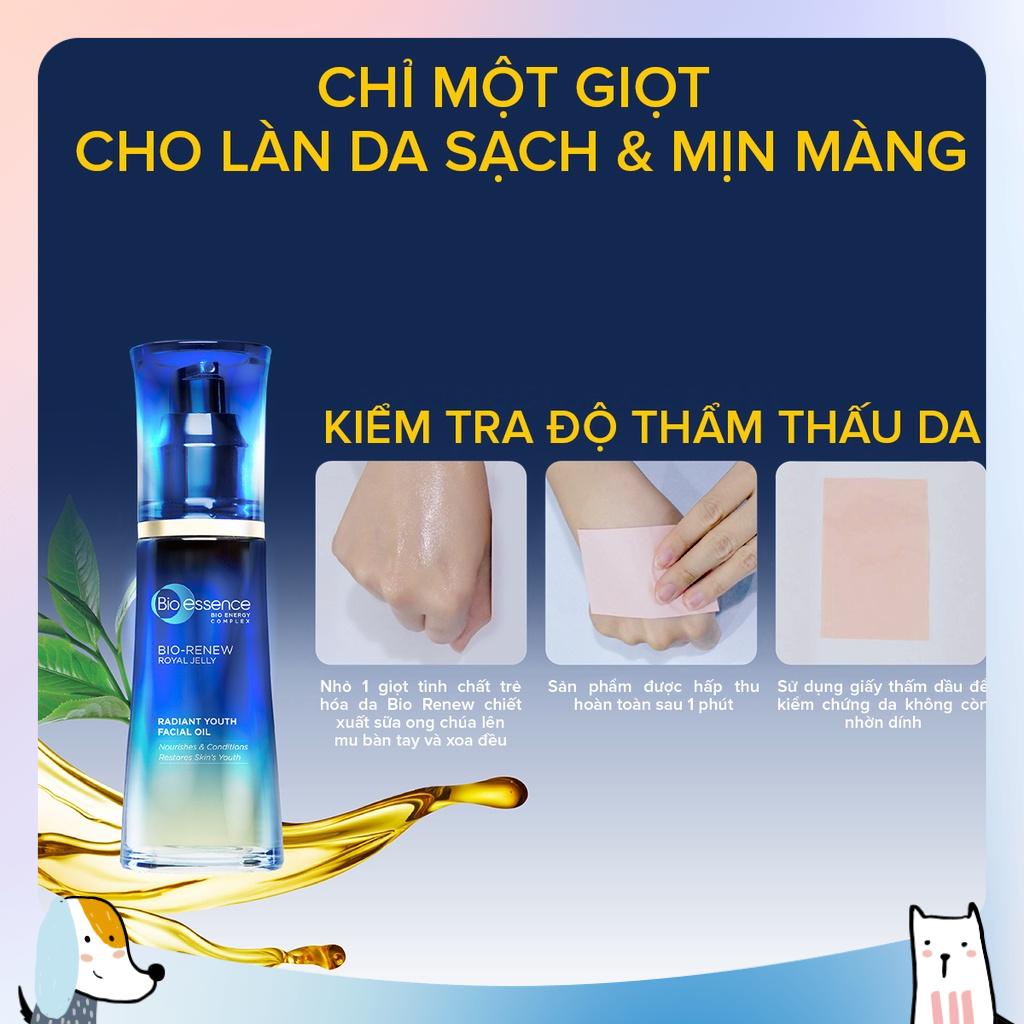 Tinh chất trẻ hóa da dưỡng da tươi trẻ  Bio-Essence Renew facial oil tinh chất sữa ong chúa 40ml