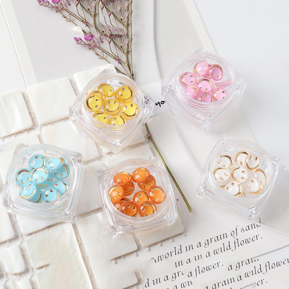 [Hàng mới về] Phụ Kiện Trang Trí Móng Tay Nghệ Thuật Hình Mặt Cười 3D Thiết Kế Đáng Yêu