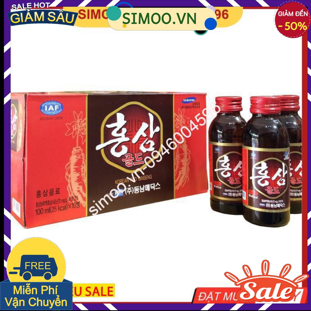 💥 ⚡ SẢN PHẨM CHÍNH HÃNG 💥 ⚡ COMBO 10 CHAI NƯỚC HỒNG SÂM HÀN QUỐC 6 NĂM TUỔI