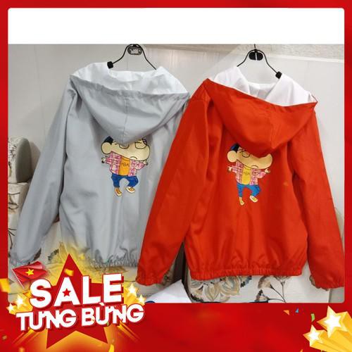 Áo khoác nam nữ Dù 2 Lớp Có Nón Phối Khóa Sau Logo In hình shin Mẫu Bán Chạy Nhất - AK046 -Hàng nhập khẩu