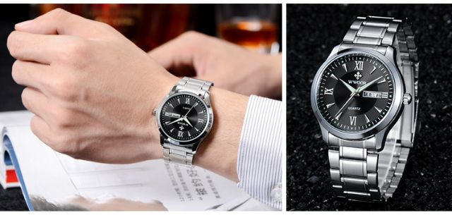 (Thanh lý 239k --&gt; 199k) Đồng Hồ Nam WWOOR 8821 Dây Inox Đặc Fullbox Chính Hãng