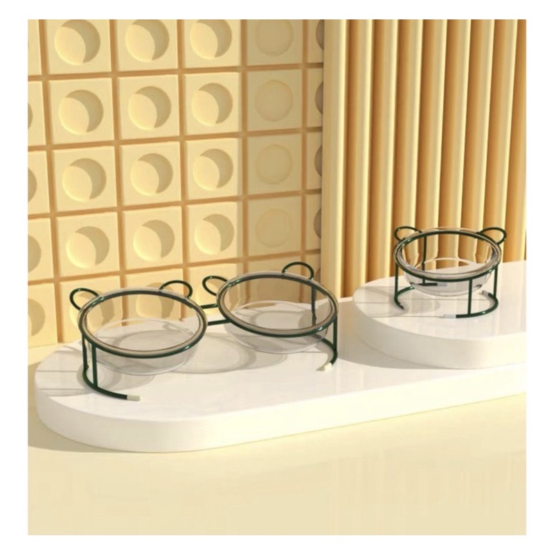 [Hot] Bát ăn chống gù thuỷ tinh cao cấp cho thú cưng