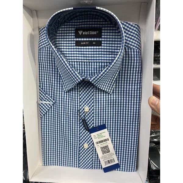 Áo việt tiến slimfit  ngắn tay không túi giá 320 k giảm còn 185k | BigBuy360 - bigbuy360.vn