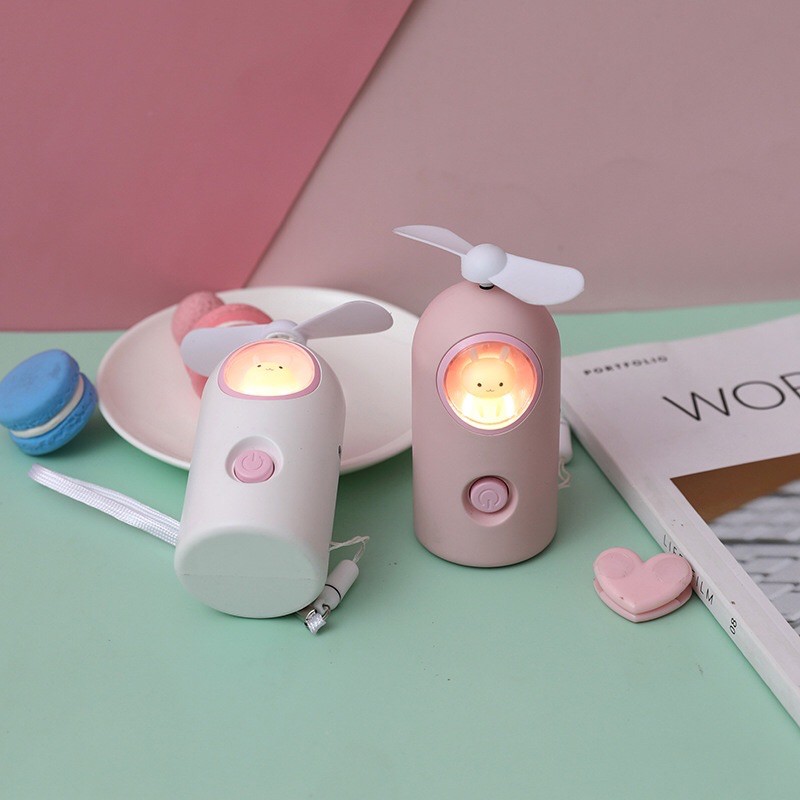 Quạt Mini Tích Điện Cầm Tay Hình Chú Thỏ Xinh Xắn (Tặng kèm dây sạc) | BigBuy360 - bigbuy360.vn