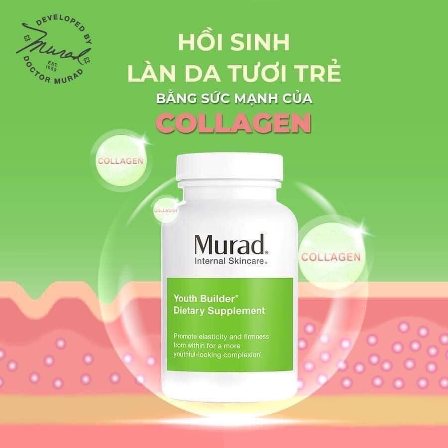 [Murad Chính Hãng] Viên uống trẻ hóa da giúp làm giảm nếp nhăn Youth Builder Dietary Supplement Murad 120 Viên