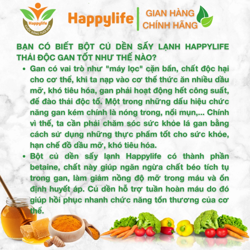 Bột Củ Dền Nguyên Chất Sấy Lạnh Happylife hộp 500gr - Giúp Bổ Máu và Tạo Màu Tự Nhiên Cho Thực Phẩm
