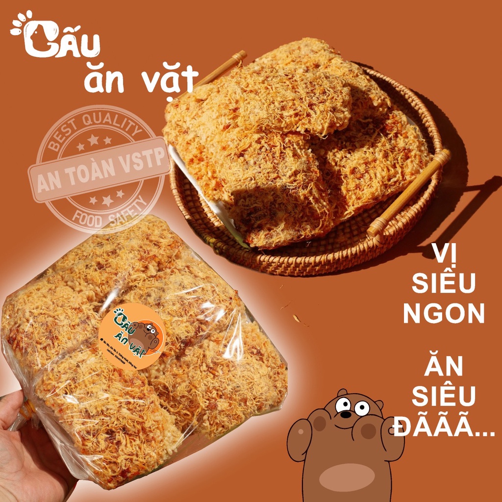 Cơm cháy chà bông 1kg Gấu ăn vặt, vị siêu ngon ăn siêu đã full box- HSD 3 tháng