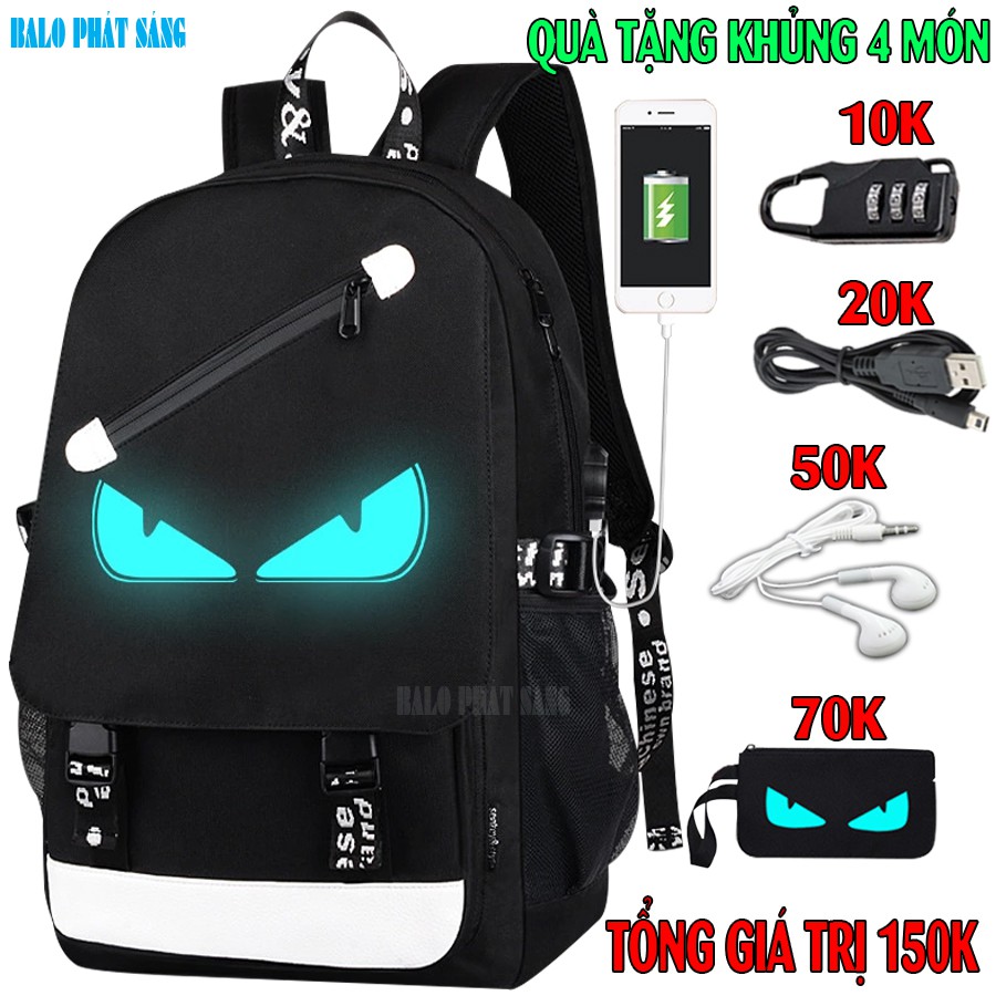 Balo nam nữ đi học phong cách phát sáng cực độc-TẶNG cápUSB+Khóasố+TaiNghe+Ví- Cặp đi học HOT trend nhất 2021