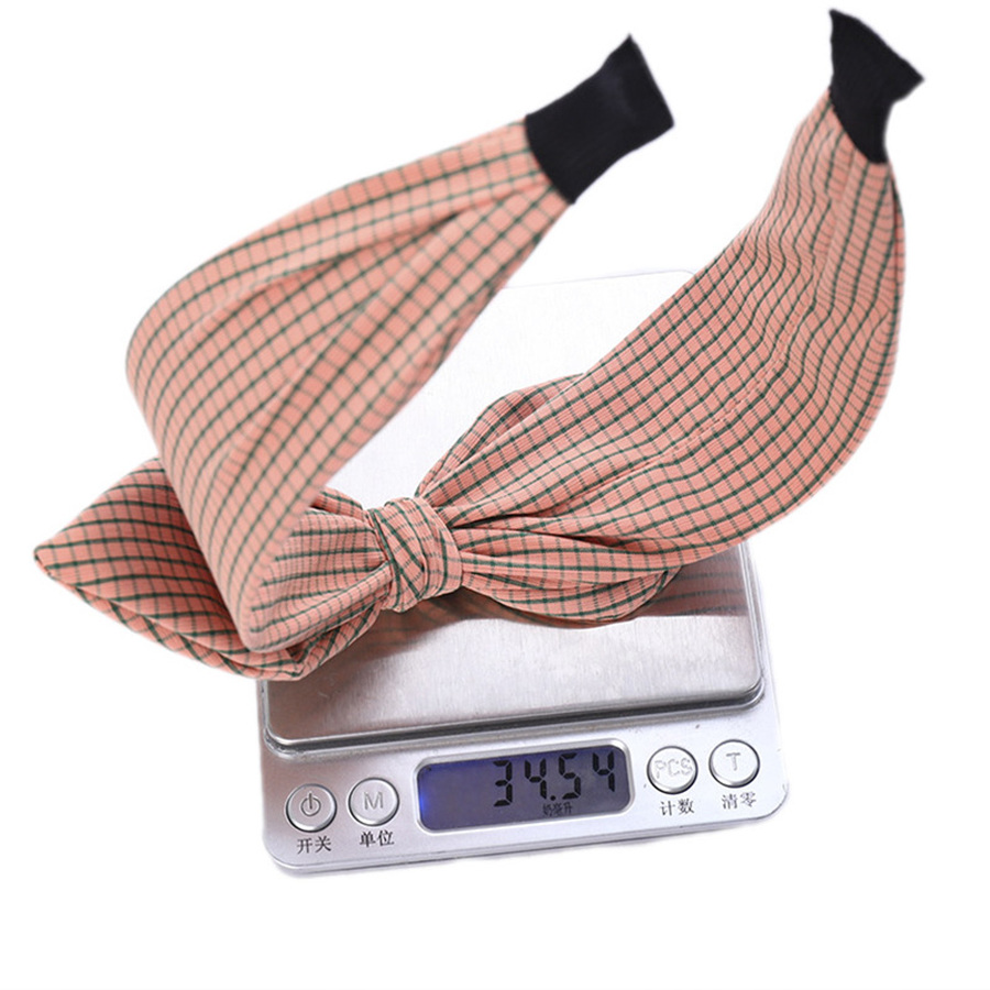 Băng Đô Nơ Họa Tiết Ca Rô Phong Cách Hàn Quốc Dành Cho Nữ