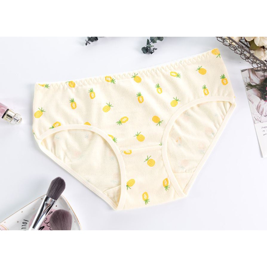 Set 5 Quần Lót Cotton Thấm Hút Mồ Hôi Họa Tiết Trái Cây P261