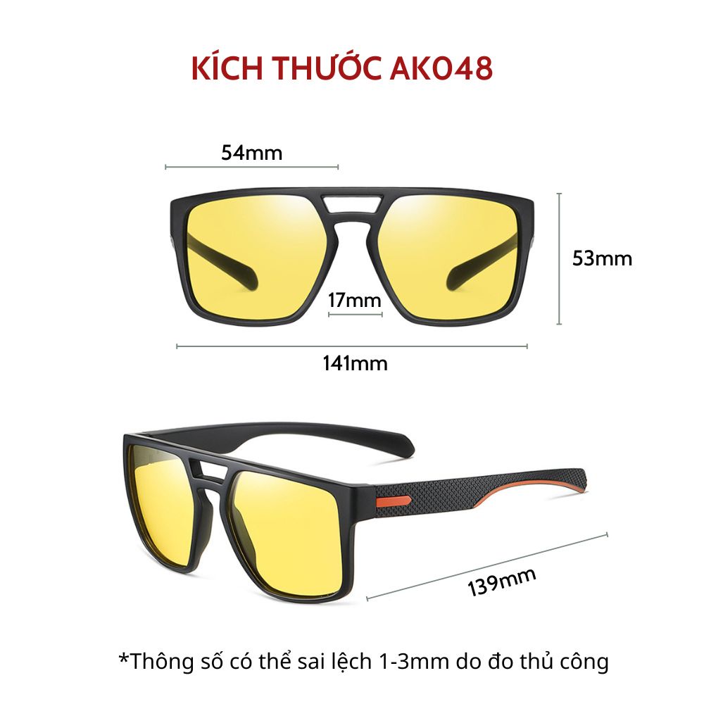 Kính Thể Thao Nam Nữ AORON Siêu Nhẹ Mắt Vàng Đi Đêm Chống Chói Đèn Pha Và Gió Bụi Khi Lái Xe