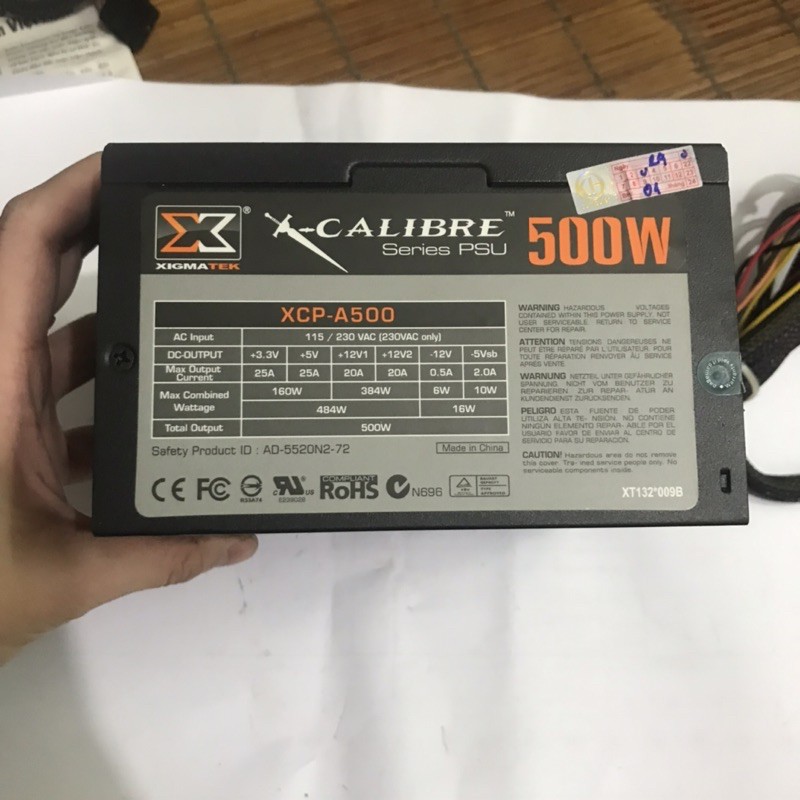 Nguồn Xigmatek Calibare 500w đã qua sử dụng có nguồn phụ 6 pin