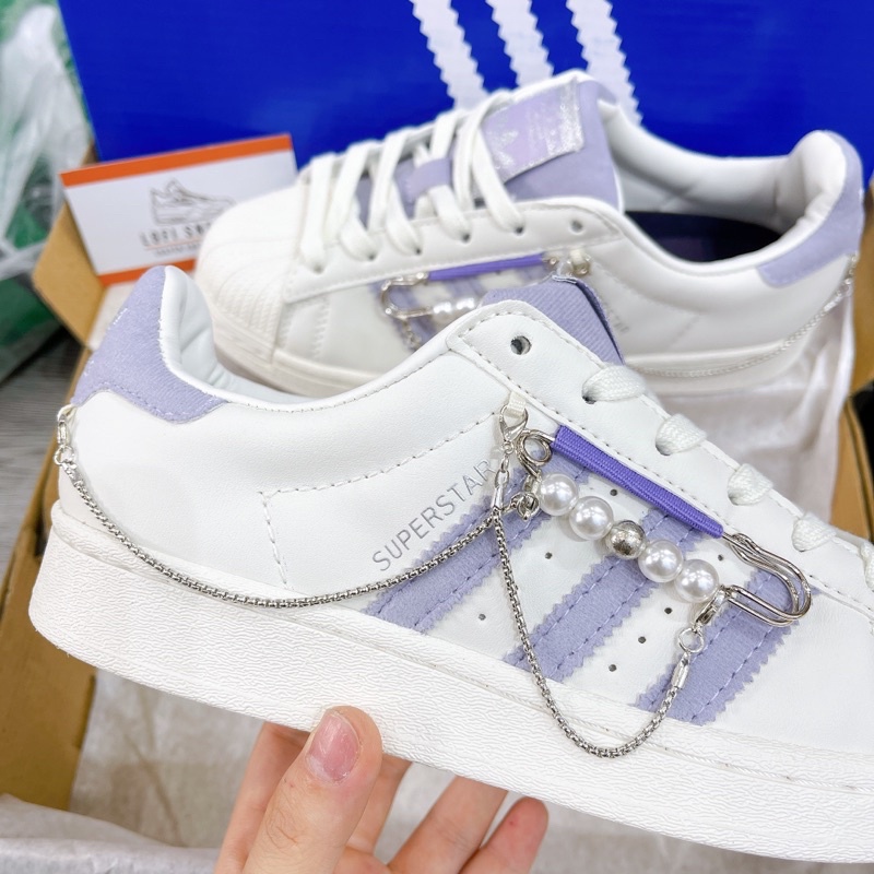 Giày Thể Thao SuperStar Sò Charm Tím Mới Hot 2022  Giầy sneaker nữ hottrend