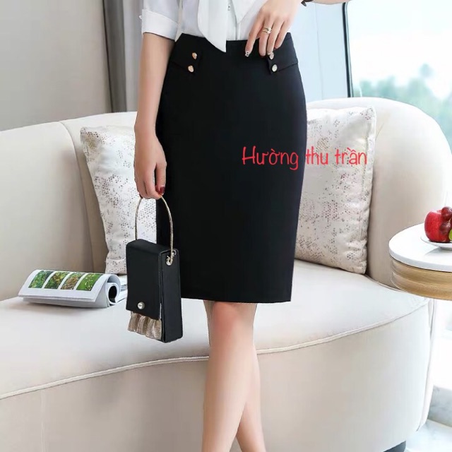 [ Mã FAGREEN55 giảm 10% tối đa 30K đơn 99K] Chân váy công sở thời trang phối cúc | BigBuy360 - bigbuy360.vn