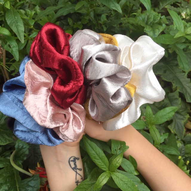 Chun buộc tóc SATIN một màu tối giản - SCRUNCHIES BASIC siêu sang - Phụ kiện tóc thời trang độc lạ -Quà tặng sinh nhật