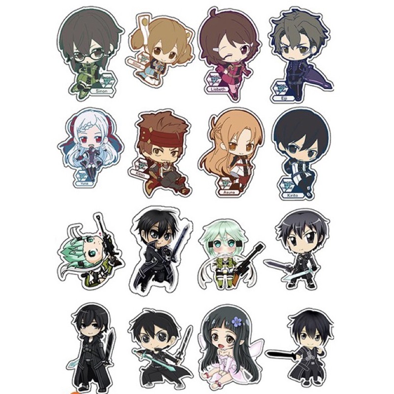 hình dán anime sword art online30-60 cái/ Sticker sword art online