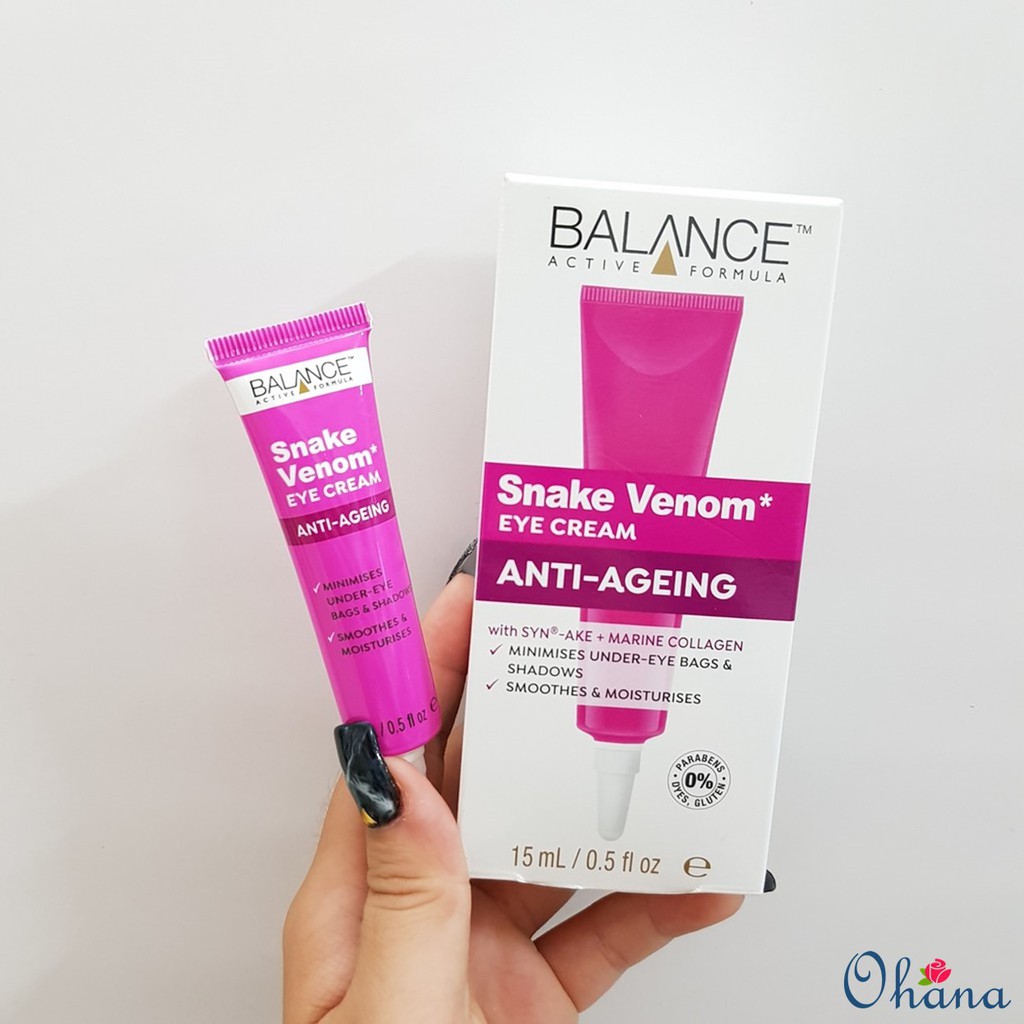 Kem Dưỡng Giảm Bọng Mắt, Nếp Nhăn Balance Active Formula Snake Venom Anti-Ageing Cream 15ml