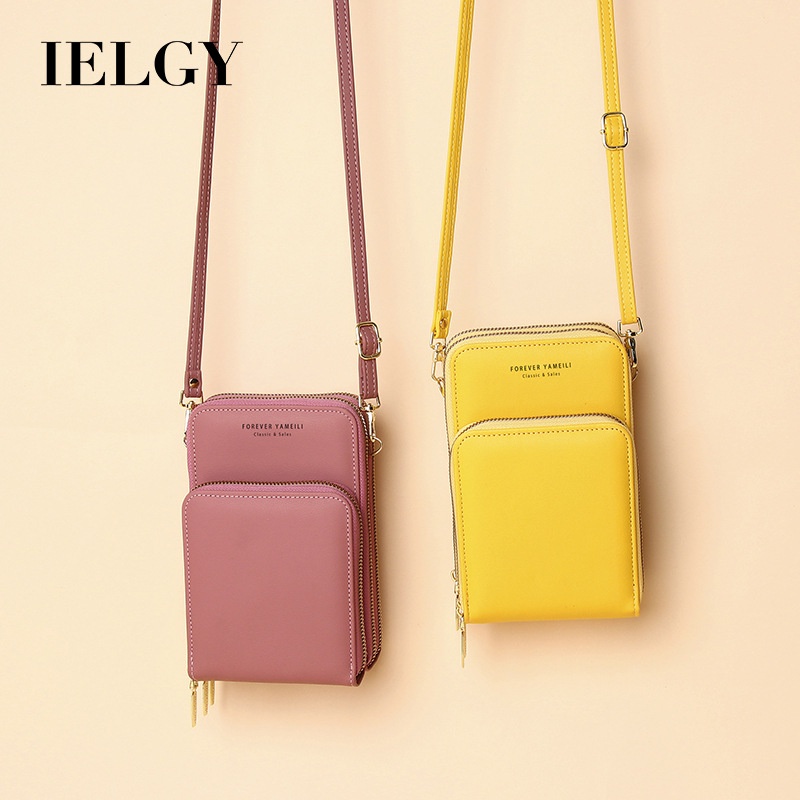 Túi đeo vai IELGY sức chứa lớn màu trơn đa năng thời trang cho nữ