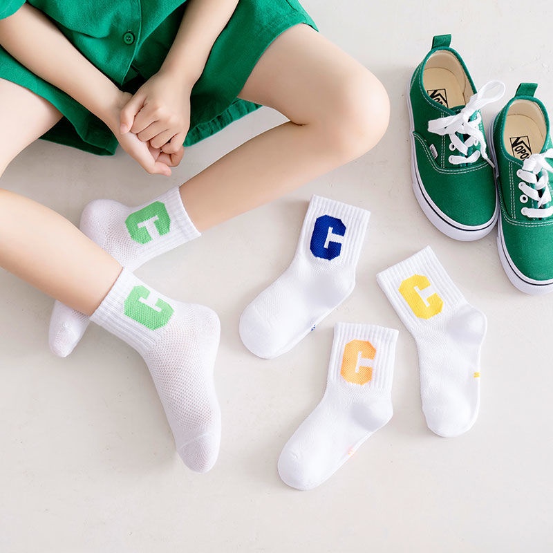 Vớ Cotton 5 Tất Lưới Mỏng Thoáng Khí Thoải Mái Thời Trang Xuân Hè Cho Bé