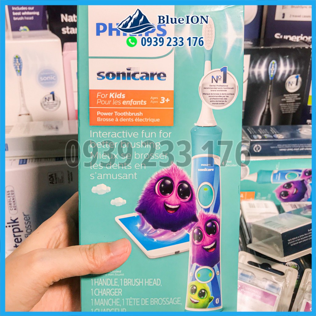 [Hàng Mỹ] Bàn chải điện trẻ em Philips Sonicare for Kids Rechargeable Electric Toothbrush