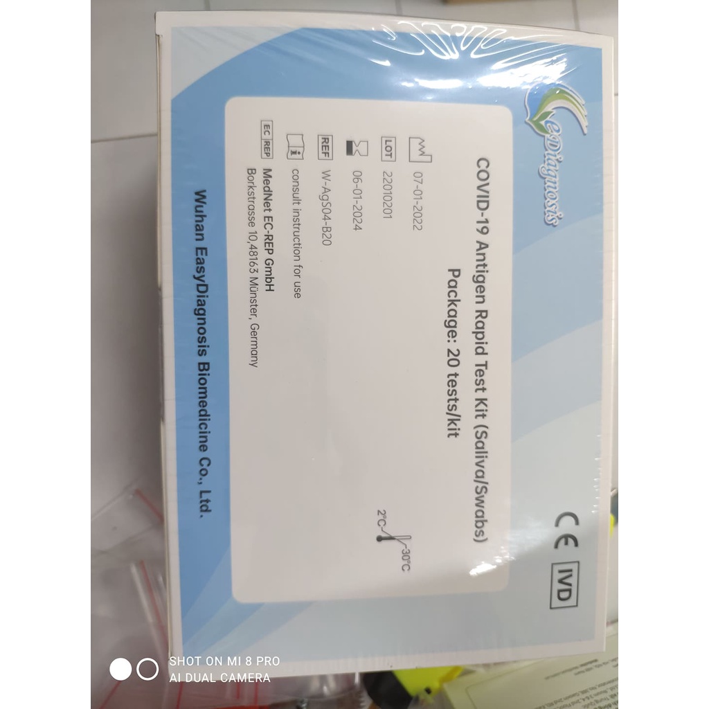 1 Bộ Test Nhanh bằng nước bọt -xét nghiệm nhanh nước bọt Covid-19 Antigen Rapid Test Kit  -Test Nước bọt