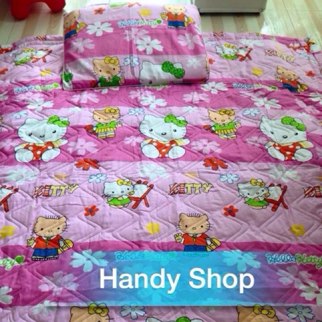 Bộ drap cotton 100%, size 1m6 gồm 1 drap, 2 vỏ nằm, 1 ôm. Sale vì vỏ gối hơi bạc màu