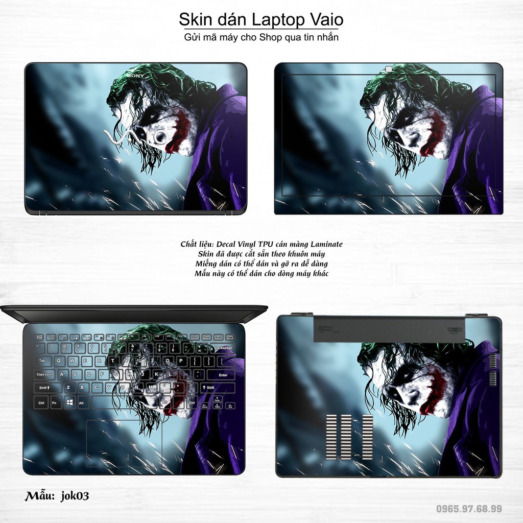 Skin dán Laptop Sony Vaio in hình Joker (inbox mã máy cho Shop)