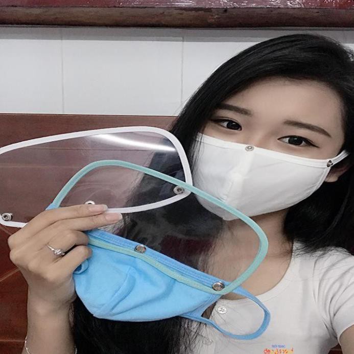 Khẩu trang vải nano chống nước kháng khuẩn kèm Kính che mặt chống dịch-chóng giọt bắn tiện lợi hiện đại | BigBuy360 - bigbuy360.vn