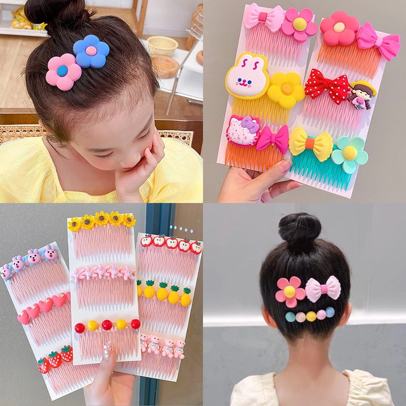 Phụ Kiện Lược Cài Tóc Mái Hoa Xinh Xắn Cho Bé Gái