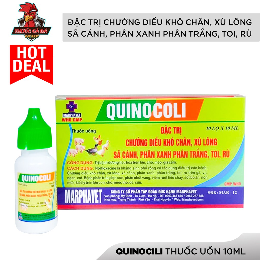 1 lọ QUINOCOLI CHO CHIM,VẸT, YẾN PHỤNG thuốc gà đá