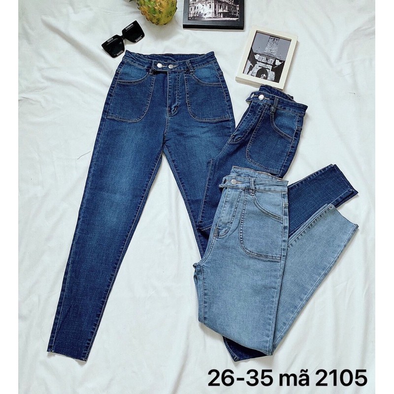 Quần jeans lưng cao bigsize 3 nút 55kg-90kg