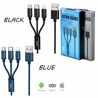 Cáp Sạc 3 Đầu Remax RC-131TH-Type C-Micro Usb