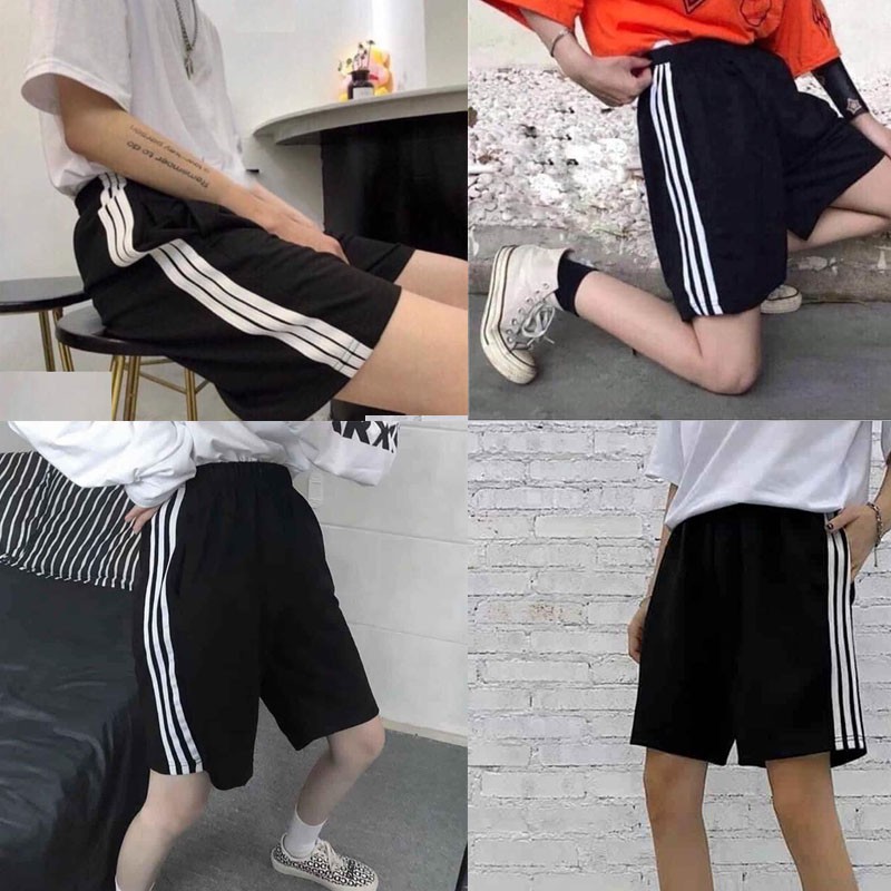 Quần đùi ba sọc unisex ZenOne chất liệu thể thao mềm mịm thoáng mát , quần short 3 soc nữ form rộng | BigBuy360 - bigbuy360.vn