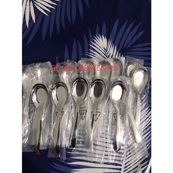 Thìa ăn phở inox 304 cán dài siêu dày sáng bóng
