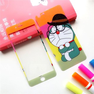 Kính cường lực bảo vệ toàn màn hình chống dấu vân tay in họa tiết hoạt hình cho iPhone 6s/6plus