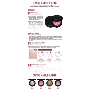 Phấn má Beauskin Crystal Marble Blusher #02 màu hồng