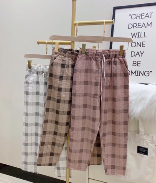 Quần baggy đũi xước kẻ_m045