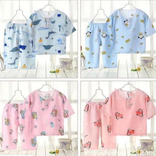 (hh1303)  Bộ ngủ cotton lụa cho bé hàng Quảng Châu