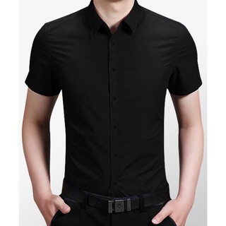 Sơ Mi trơn cộc tay nam màu đen