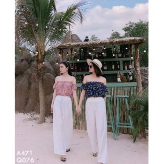 Quần culottes đũi trắng