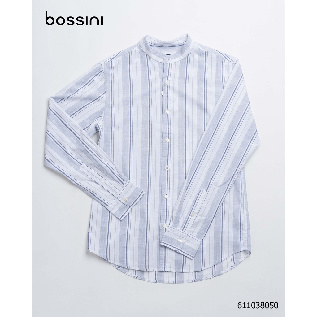 Áo sơ mi nam cổ trụ tay dài kẻ sọc Bossini 611038050