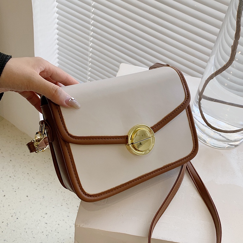 Túi Đeo Chéo Hình Vuông Nhỏ Màu Khối Cao Cấp Phong Cách Hàn Quốc Cho Nữ