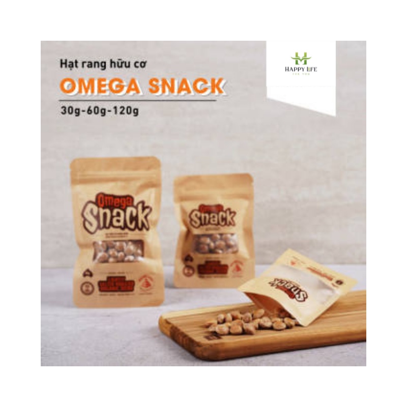 Hạt Sachi, hạt Sacha Inchi rang muối Omega snack chuẩn Organic (túi 60g) - Happy Life 4U