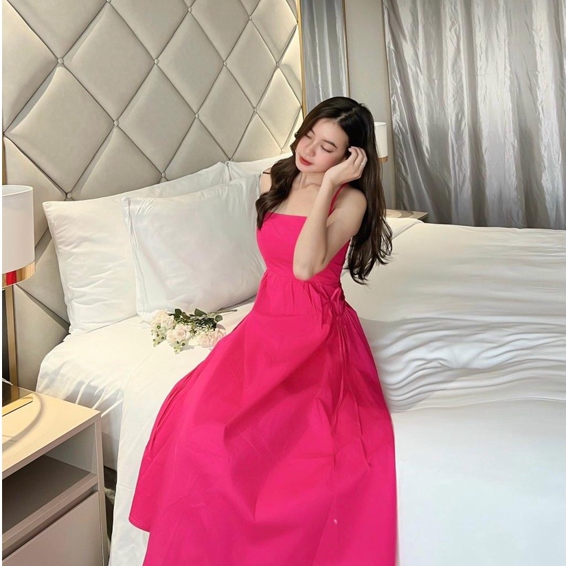 [Ảnh thật] Đầm babydoll 2 dây đan dây hở lưng